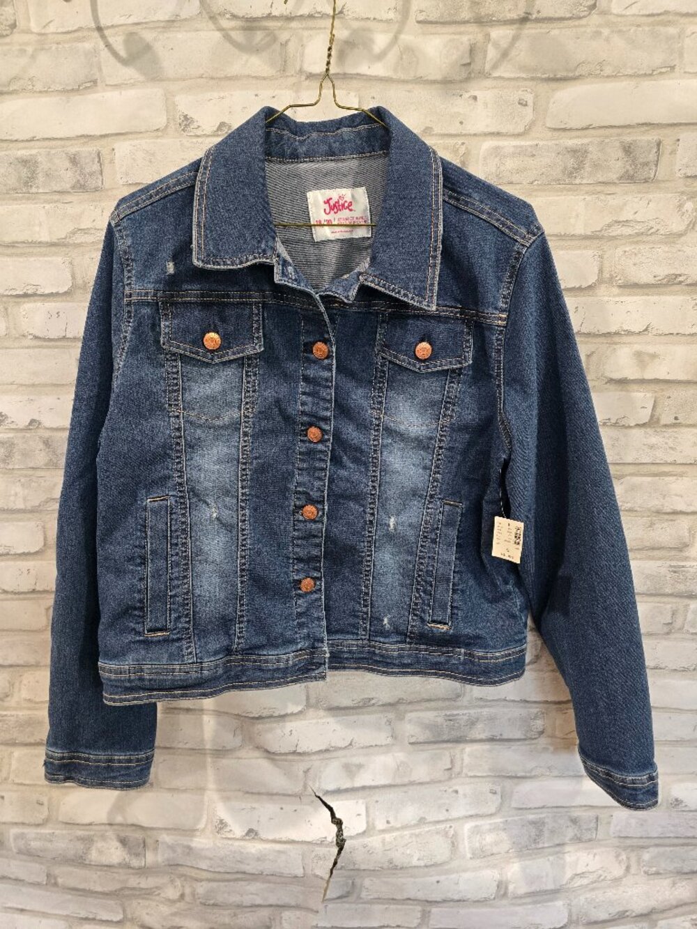 Justice Store Girls Blue Denim Jean Jacket 18/20 NWT